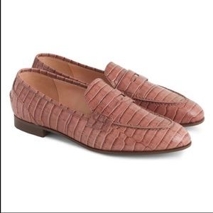 J. Crew Academy Penny Loafer Crocodile Leather 6.5